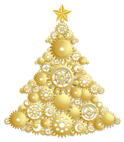 a golden christmas tree